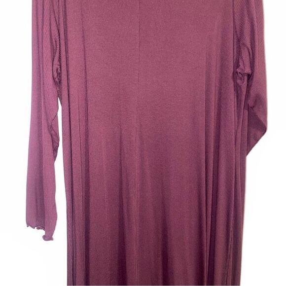 NEW Lane Bryant 26/28 Midi Dress Red Long Sleeve Ribbed High Neck - Picture 8 of 9
